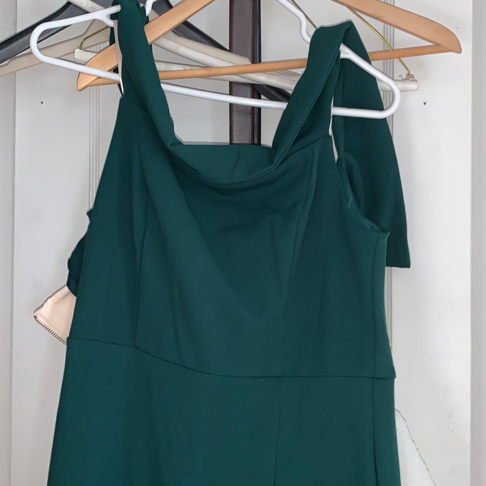 Green off the shoulder floor length LuLu’s dress